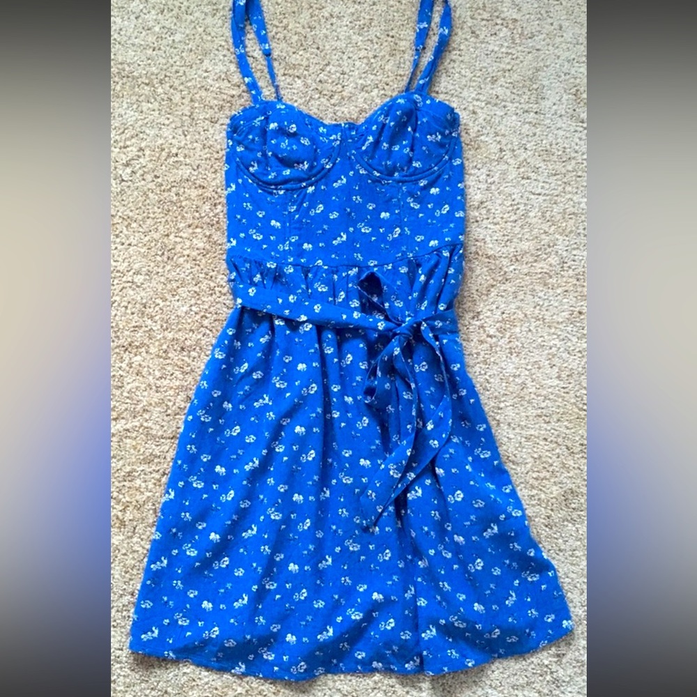 Abercrombie & Fitch women Junior Blue Floral Summer dress XS